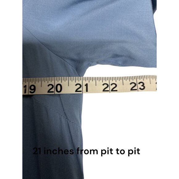 Andrée By Unit Womens Button-Up Shirt With Floral Embroidered Back Patch Long Sl - Picture 8 of 9